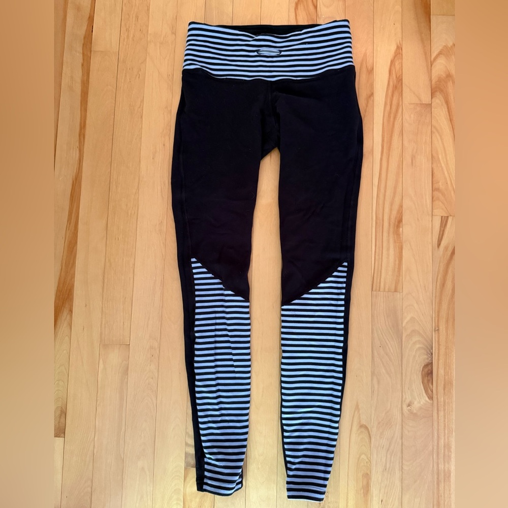 Lululemon Striped Black and Purple Leggings (reversible)
